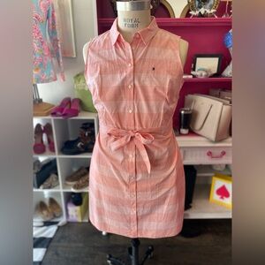 NWT Tommy Hilfiger orange button down dress size 14